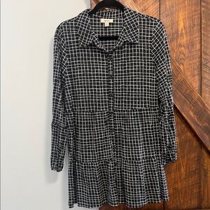 Style & Co. Black and White Grid Pattern Dress